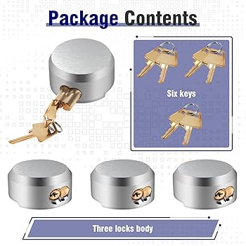 3 Pack of Heavy Duty Hidden Shackle Padlocks with Keyed